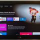 A photo of the main interface of Android TV on an actual TV set